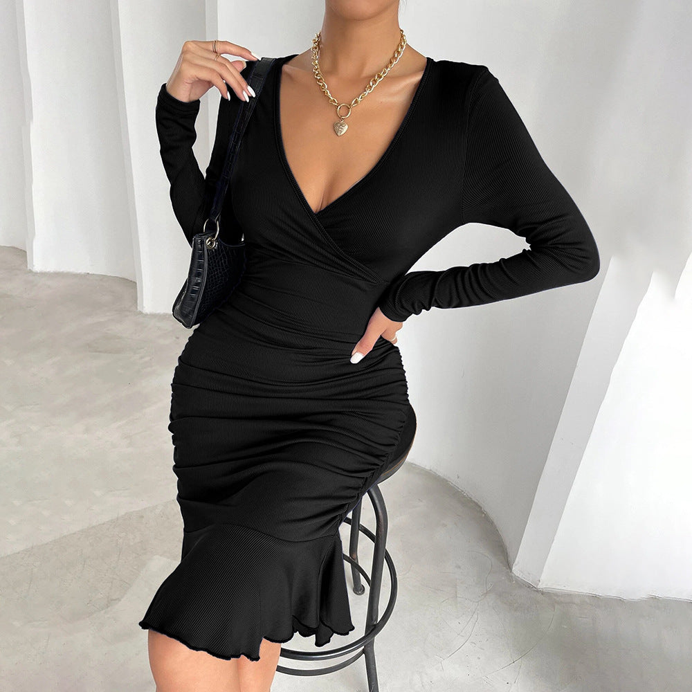 Black Full Sleeve Fitted Dress