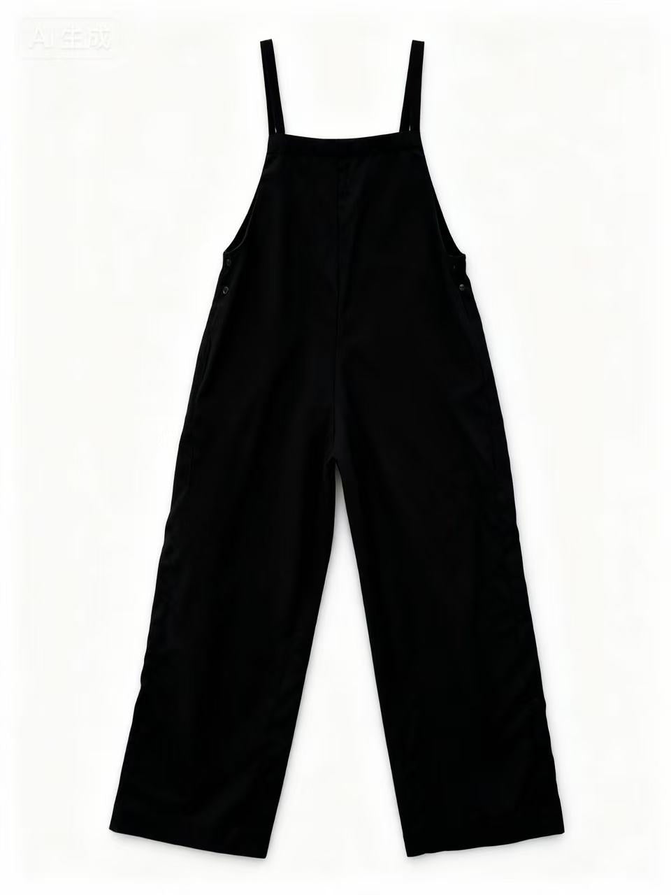 Black Double Spaghetti Strap Jumpsuits