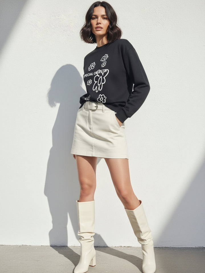 Black Character Graphic Sweatshirt