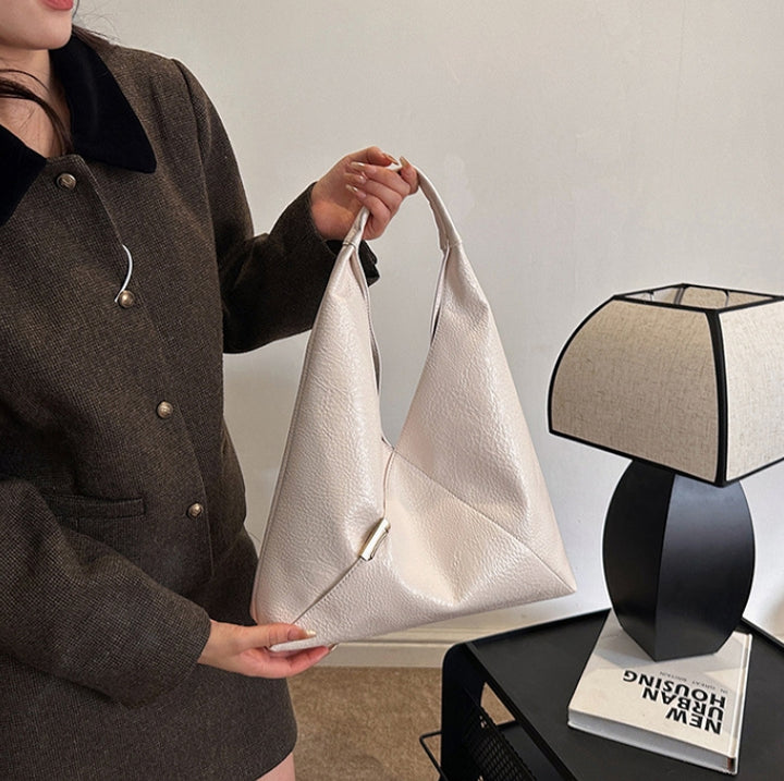 White Triangle Cut-Out Tote Bag