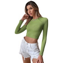 Green Full Sleeved Knit Top