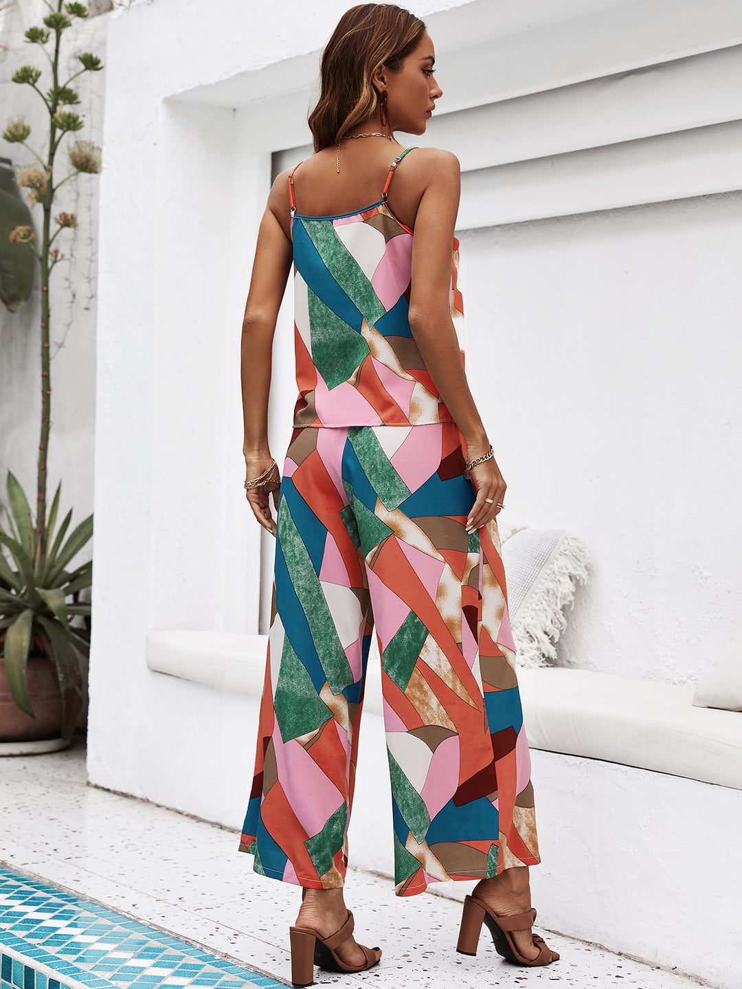 Teal Abstract Print Co-Ord Set