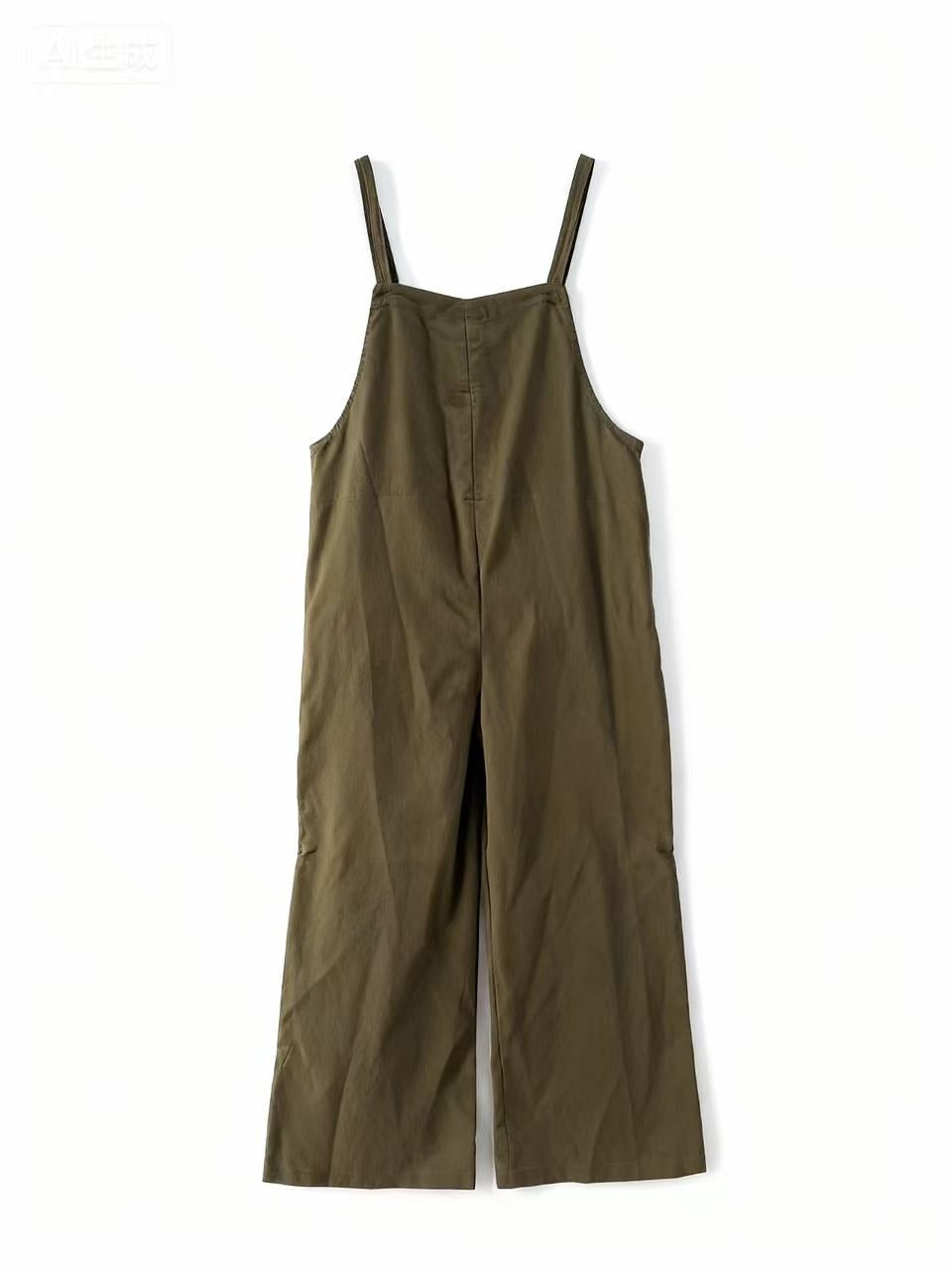 Olive Double Spaghetti Strap Jumpsuits