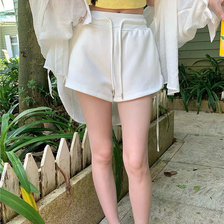 White Side Cutout Shorts