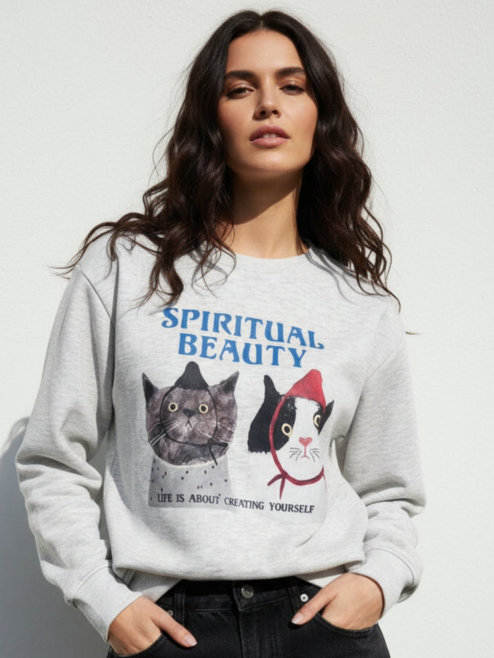Grey Character Graphic Sweatshirt