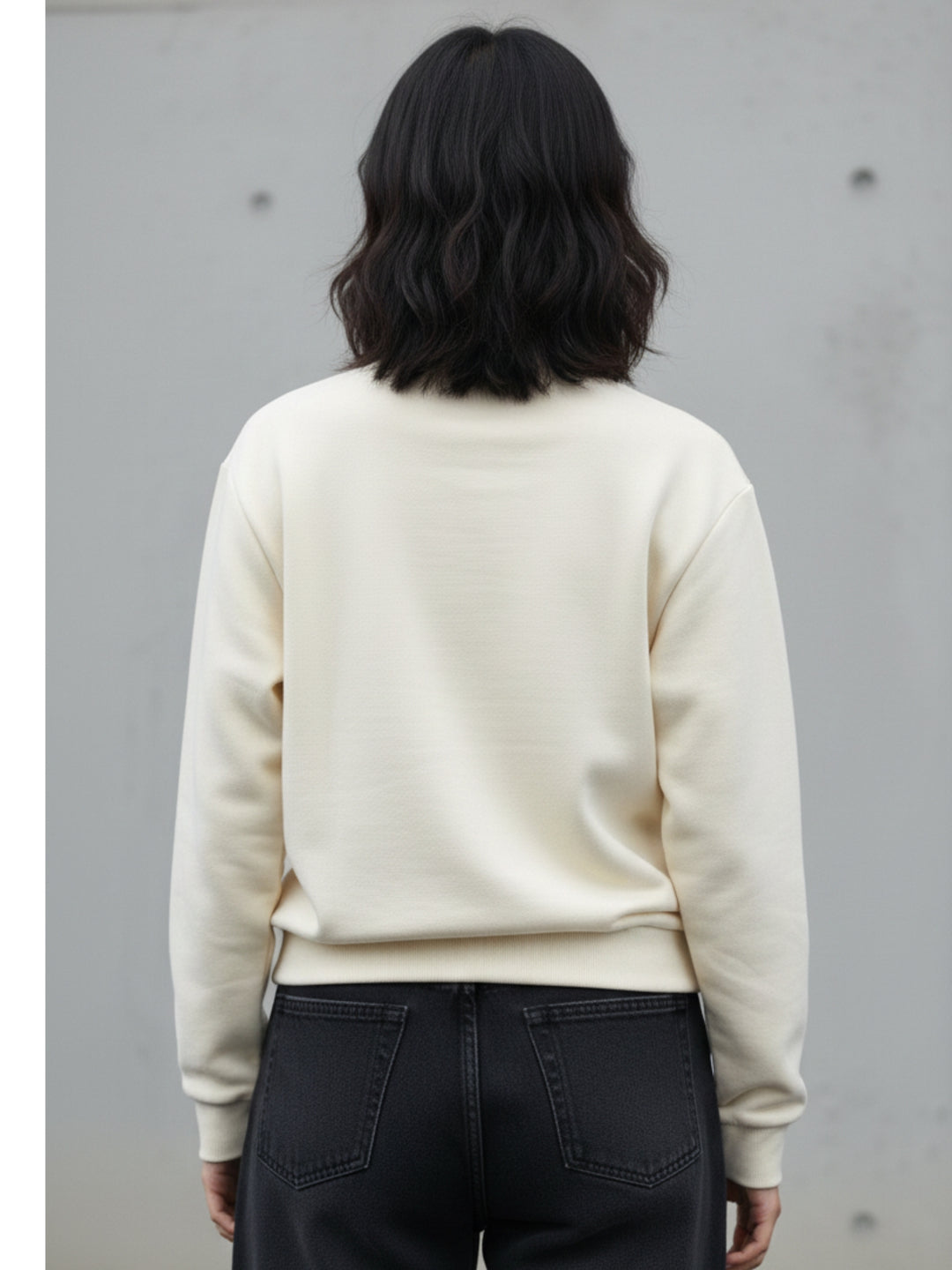 Cream Character Graphic Printed Sweatshirt