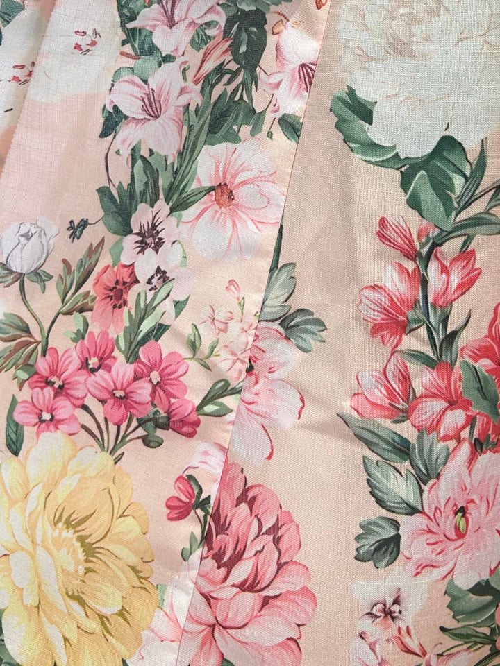 Pink Midi Printed Dress With Bow Tieup Detail