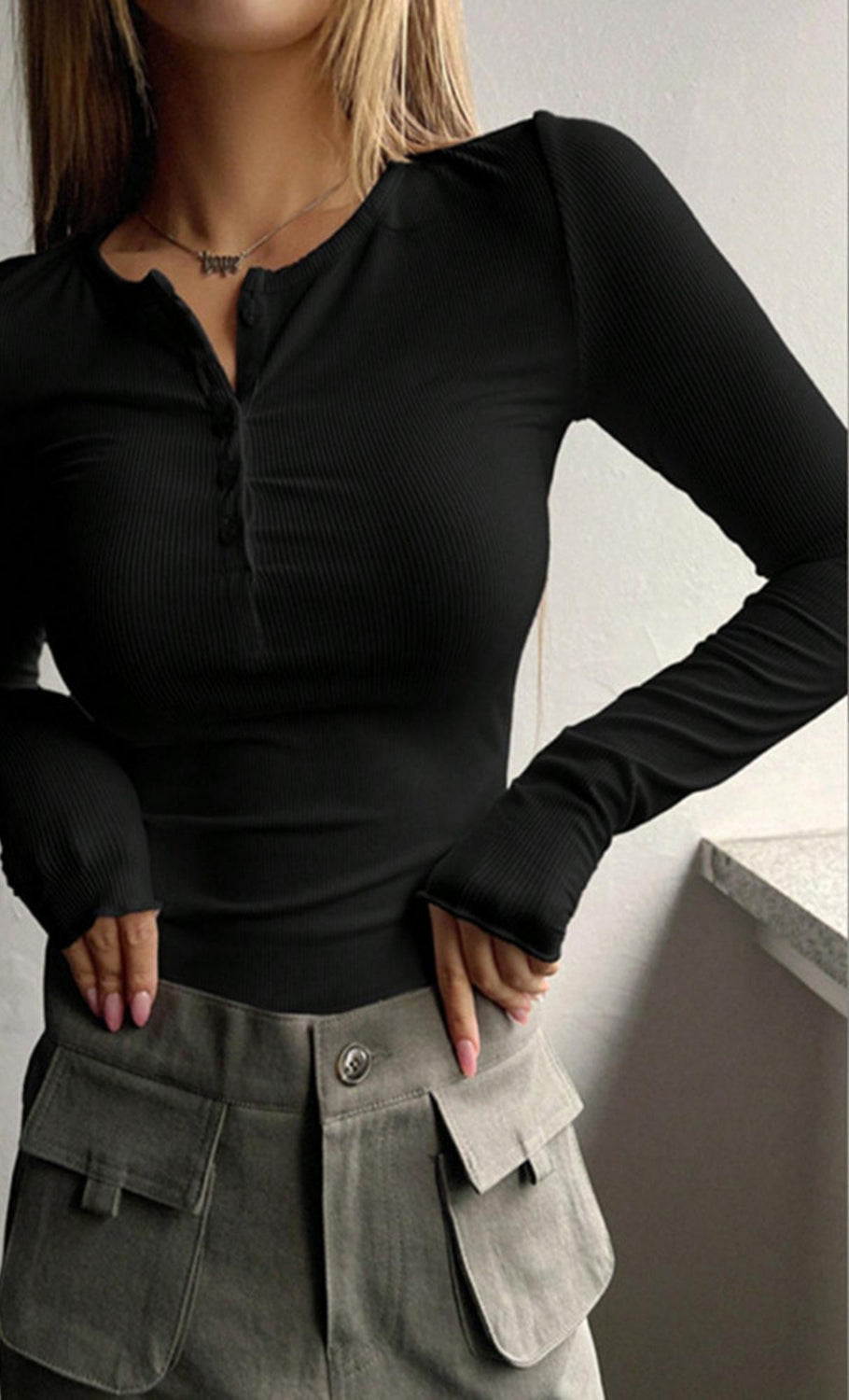 Black Knit Top