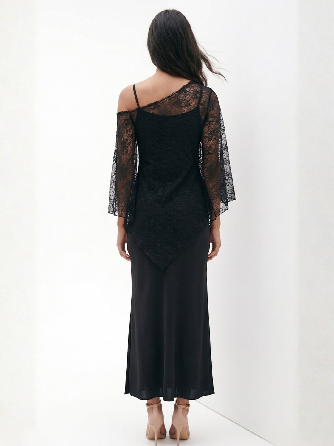 Black Lace Cover-Up Maxi Dress