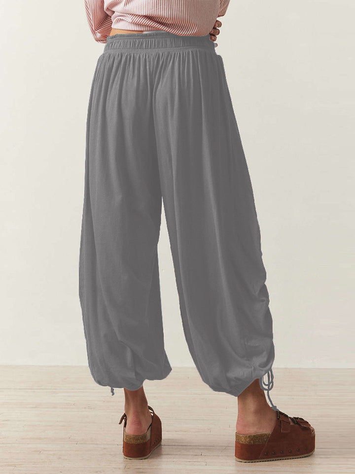 Grey Ruching At Bottom Hem With Elasticated Leg