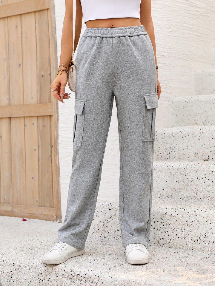 Grey Elasticated Cargo Joggers