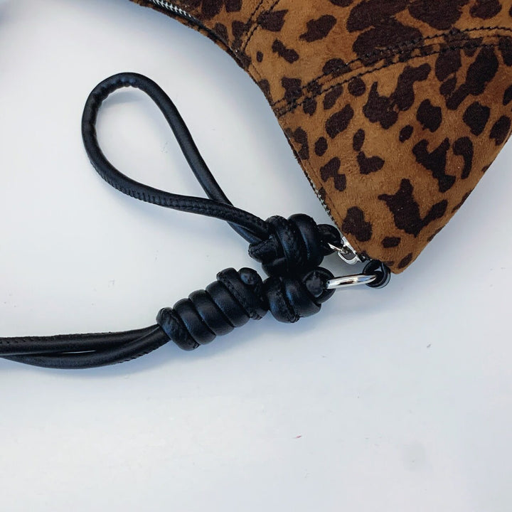 Brown Leopard Print Zipper Bag