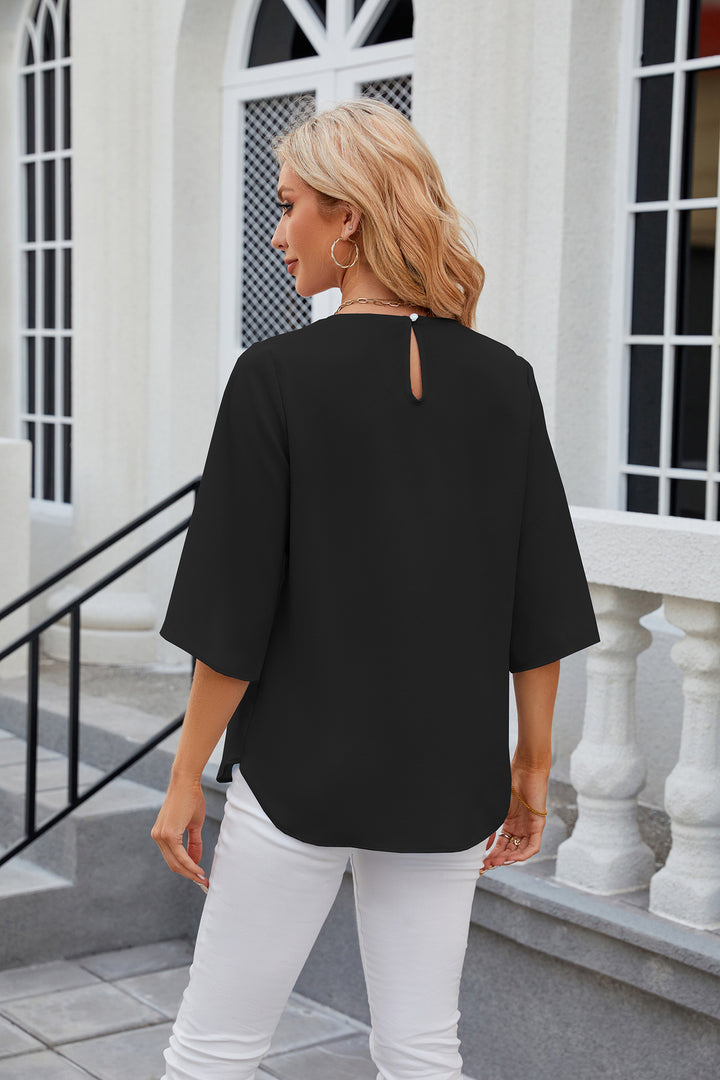 Black Sleeve Detail Top