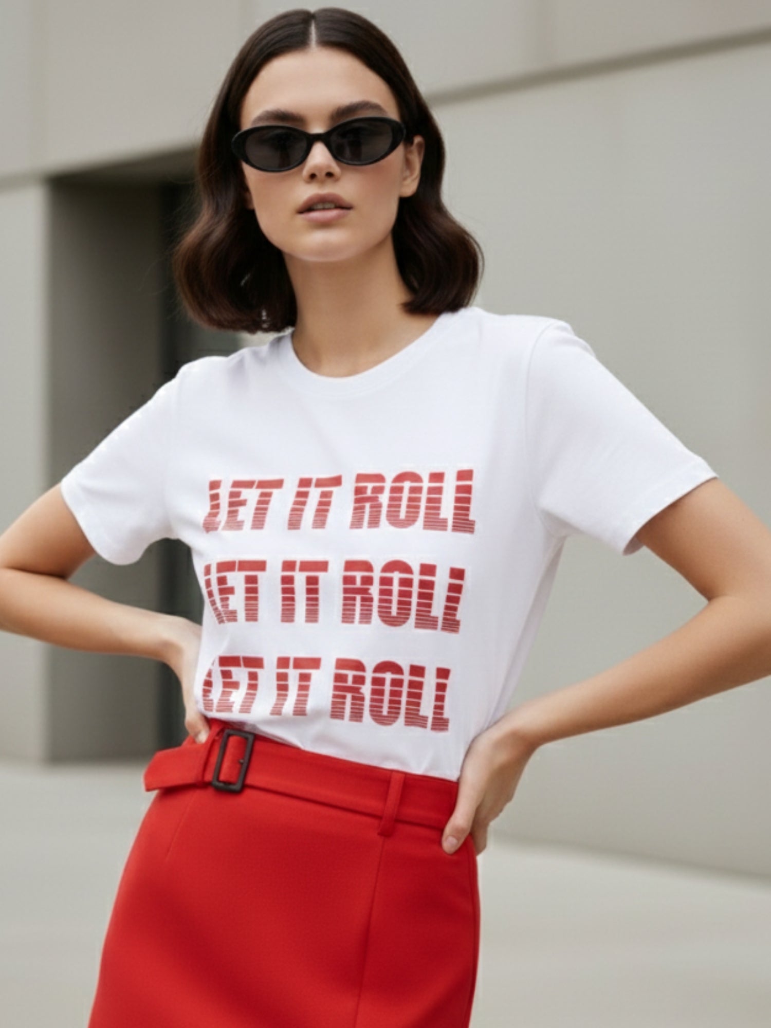 White Regular Fit Graphic Tshirt