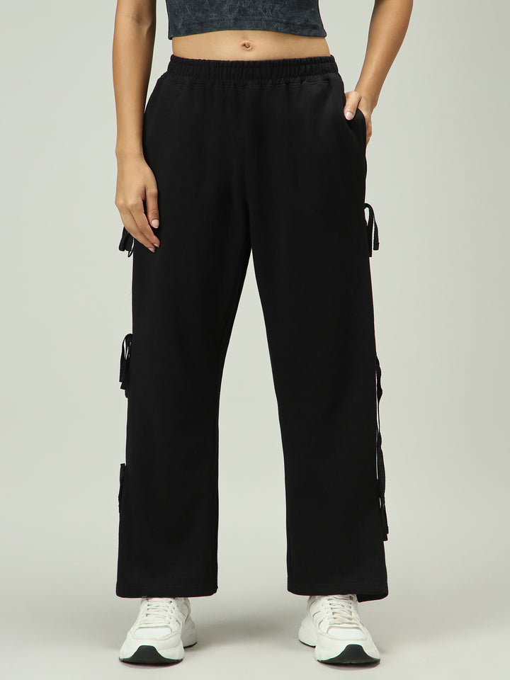 Black Bow Detailed Sweatpants