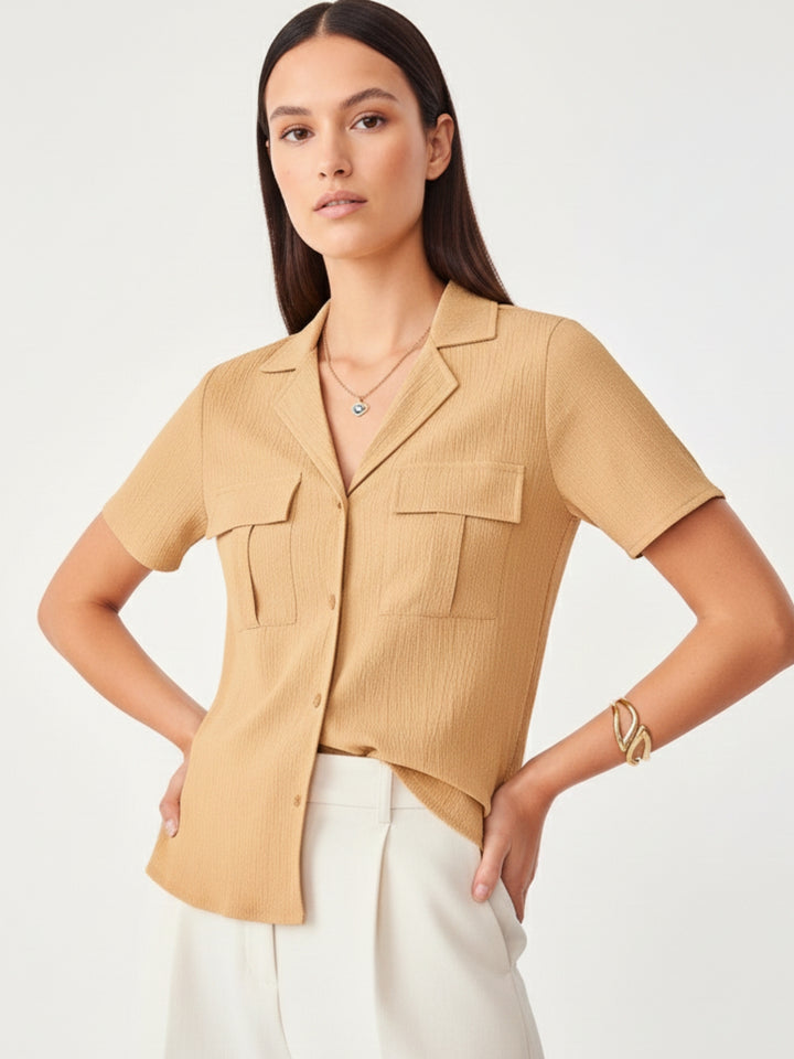 Beige Utility Detail Shirt