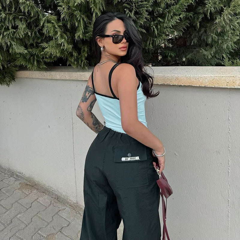 Light Blue Contrast Binding Bodysuit