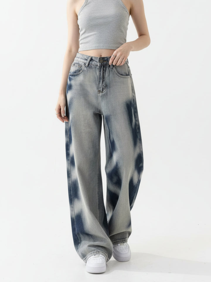 Light Blue High Waist Washed Effect Jeans