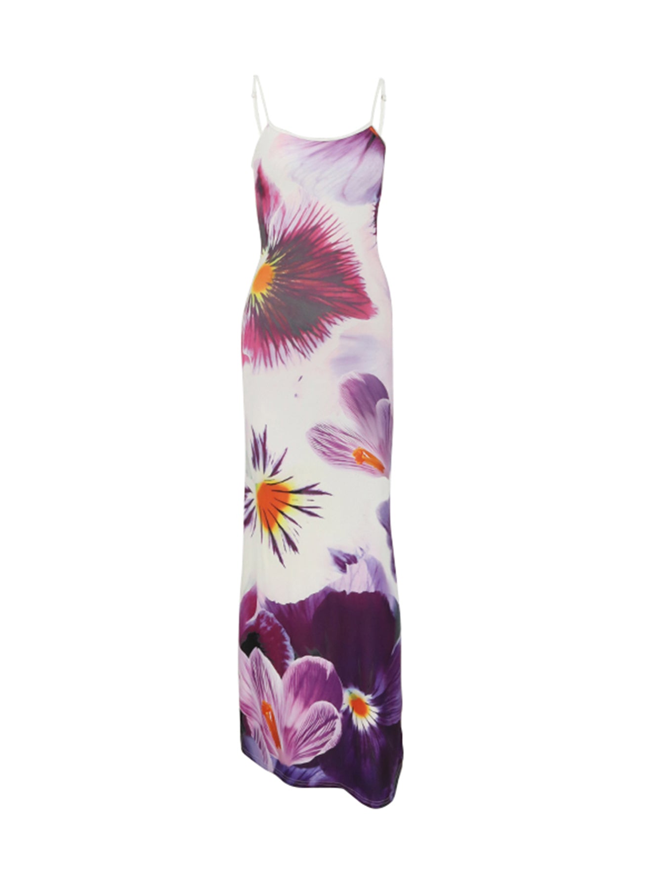 Purple Bold Floral Print Dress