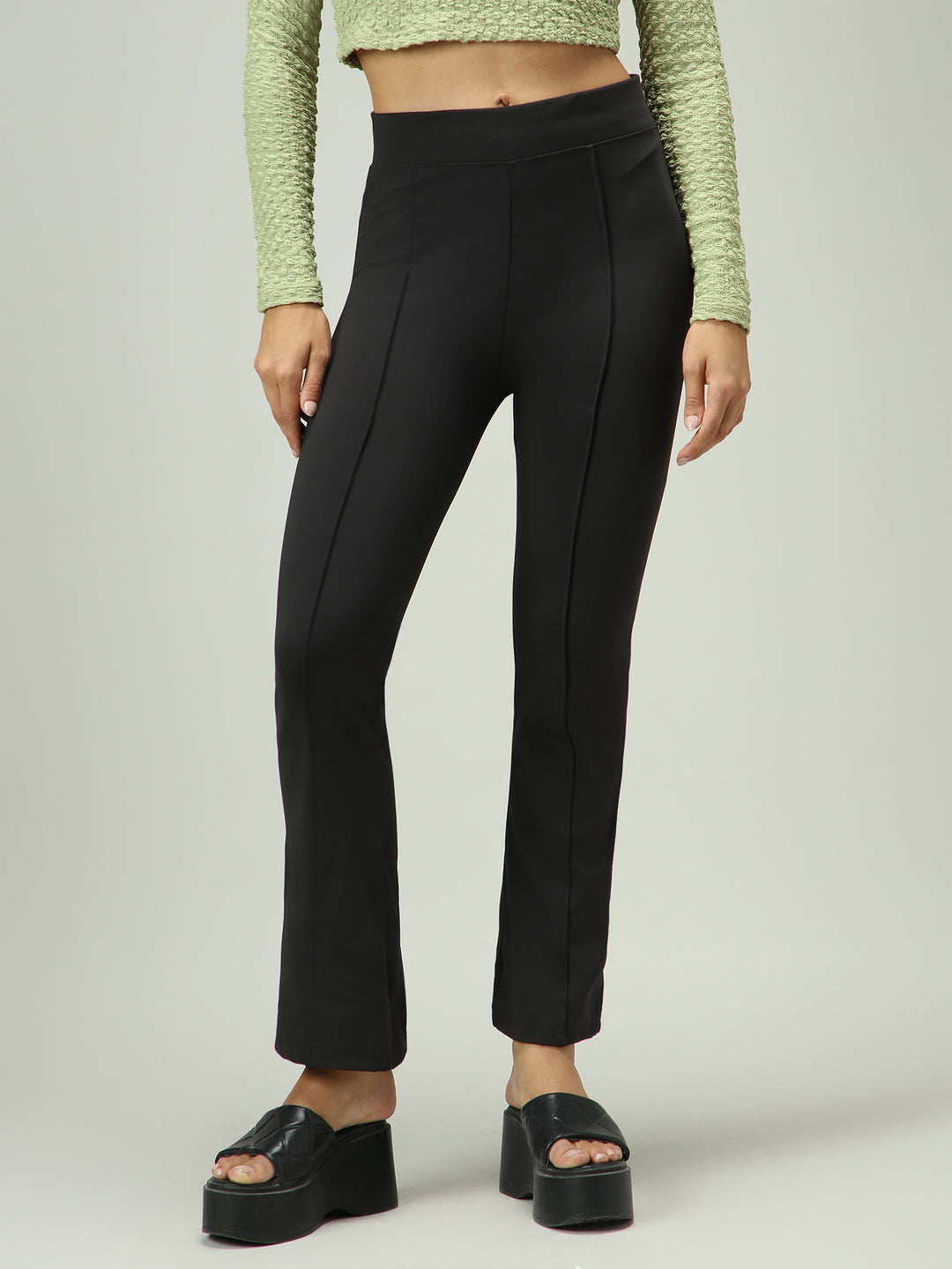 Black Fitted Flared Leggings
