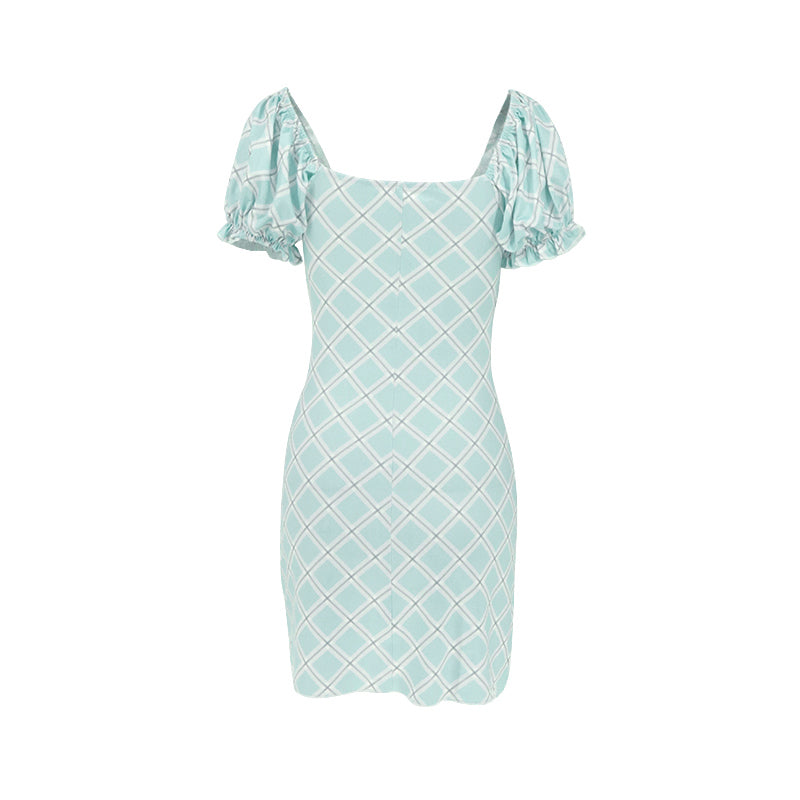 Green Checkered Mini Dress