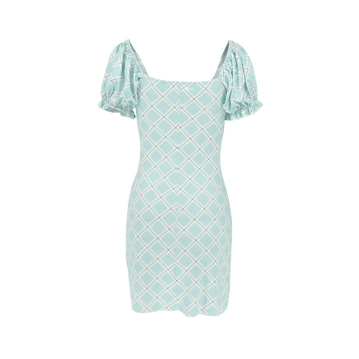 Green Checkered Mini Dress