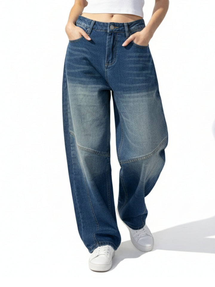 Light Blue High Waist Wide Leg Jeans