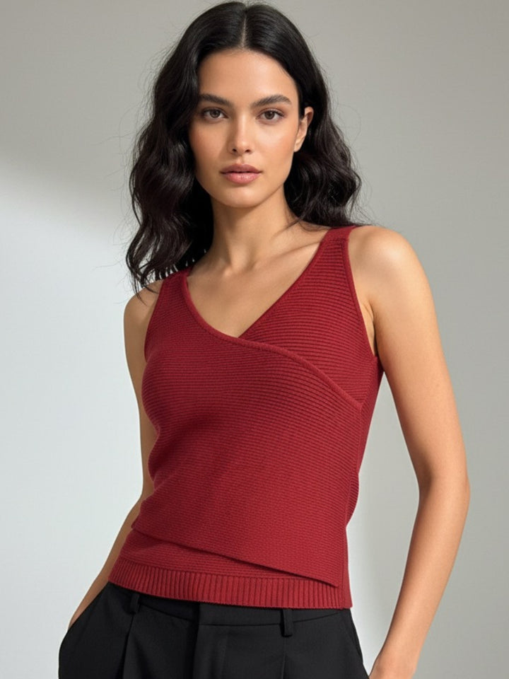 Wine Wrap Flat Knit Tank