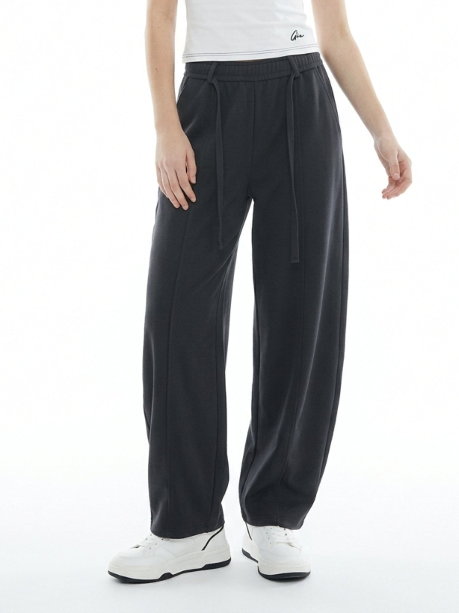 Charcoal High Waist Baggy Pant