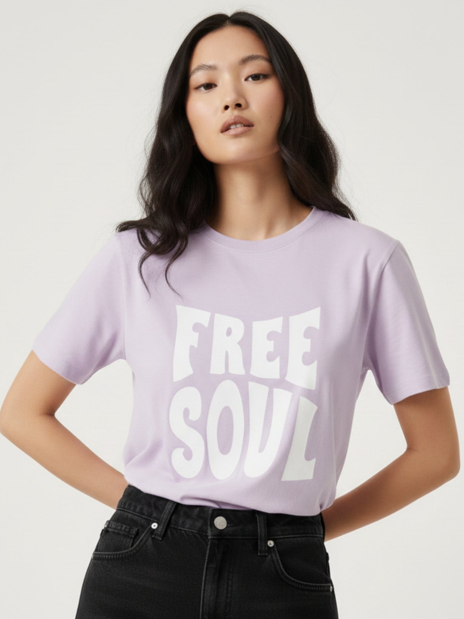 Lilac Regular Fit Graphic Tshirt