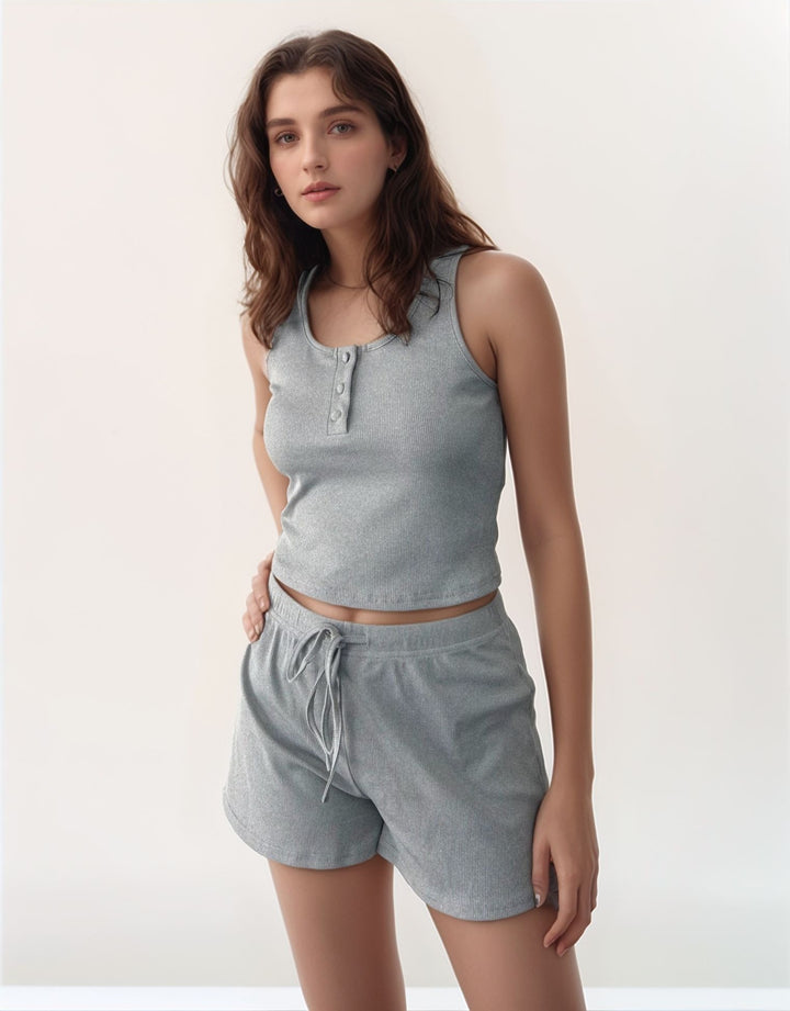 Grey Casual Solid Co-Ord Set