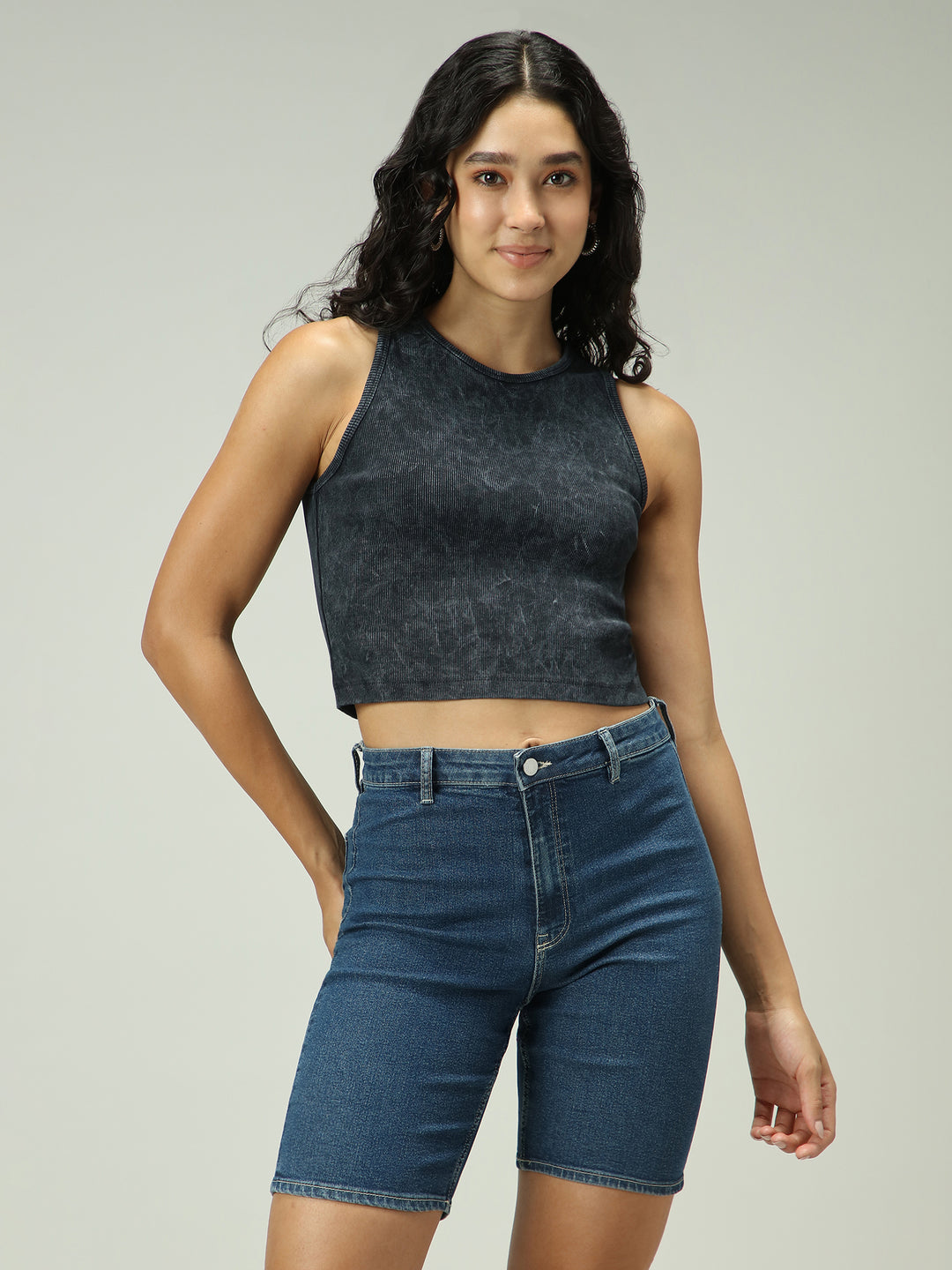 Grey Acid Wash Tank Top