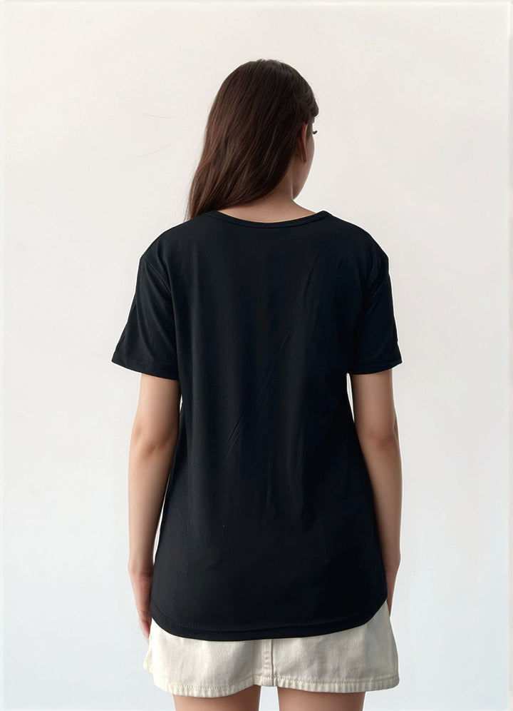 Black Regular Graphic T-Shirt