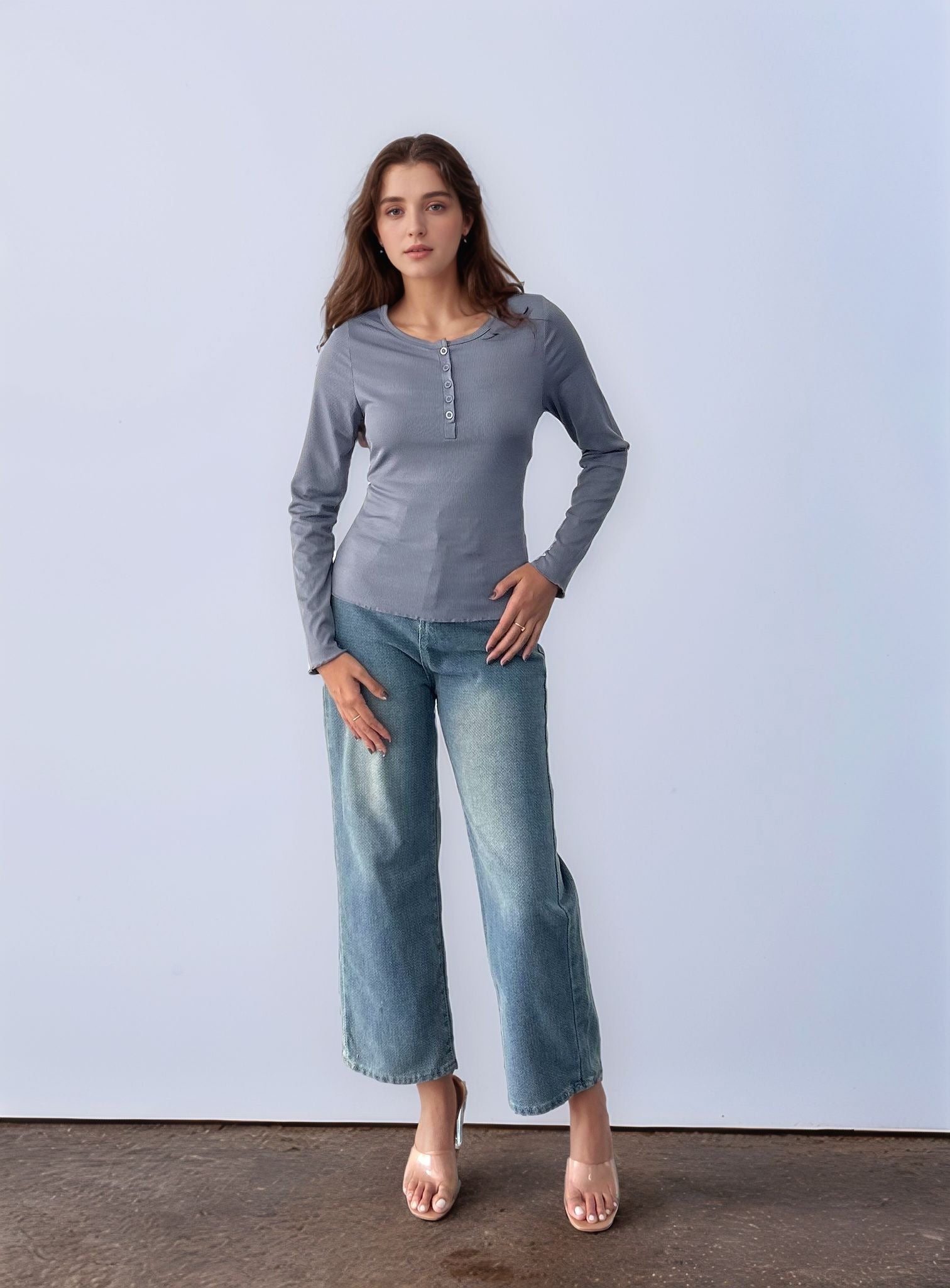 Grey Knit Top