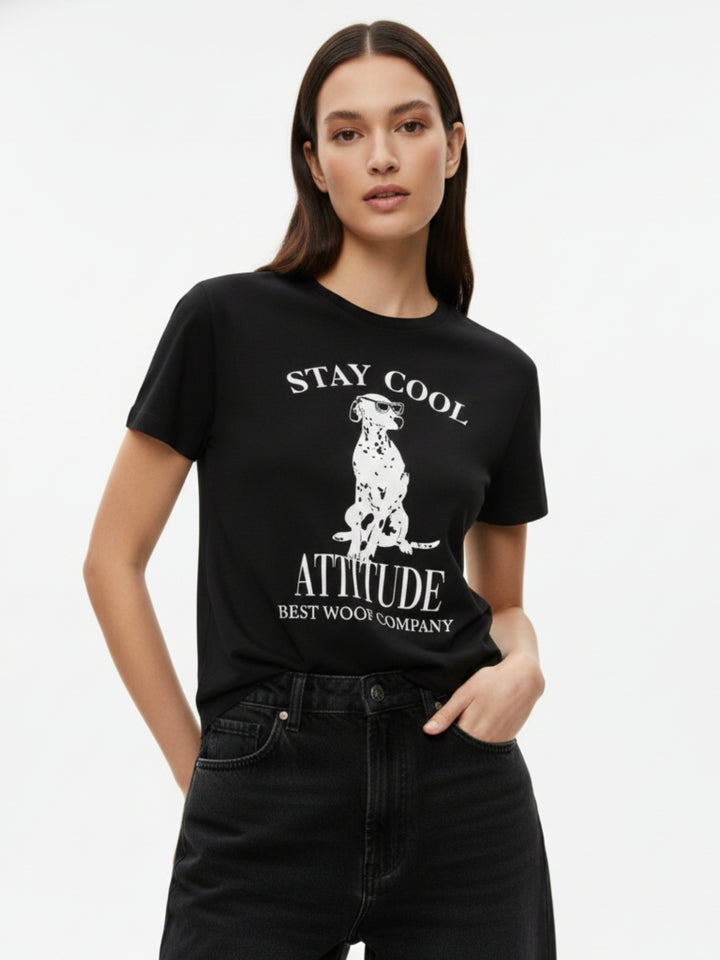 Black Short Sleeves Crew Neck T-Shirt