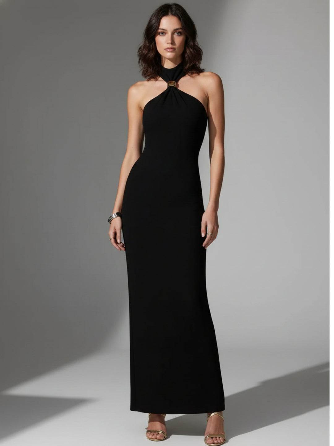 Black Halter Neck Bodycon Dress