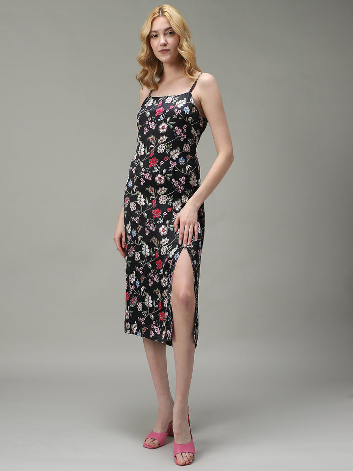 Multi Side Slit Satin Dress