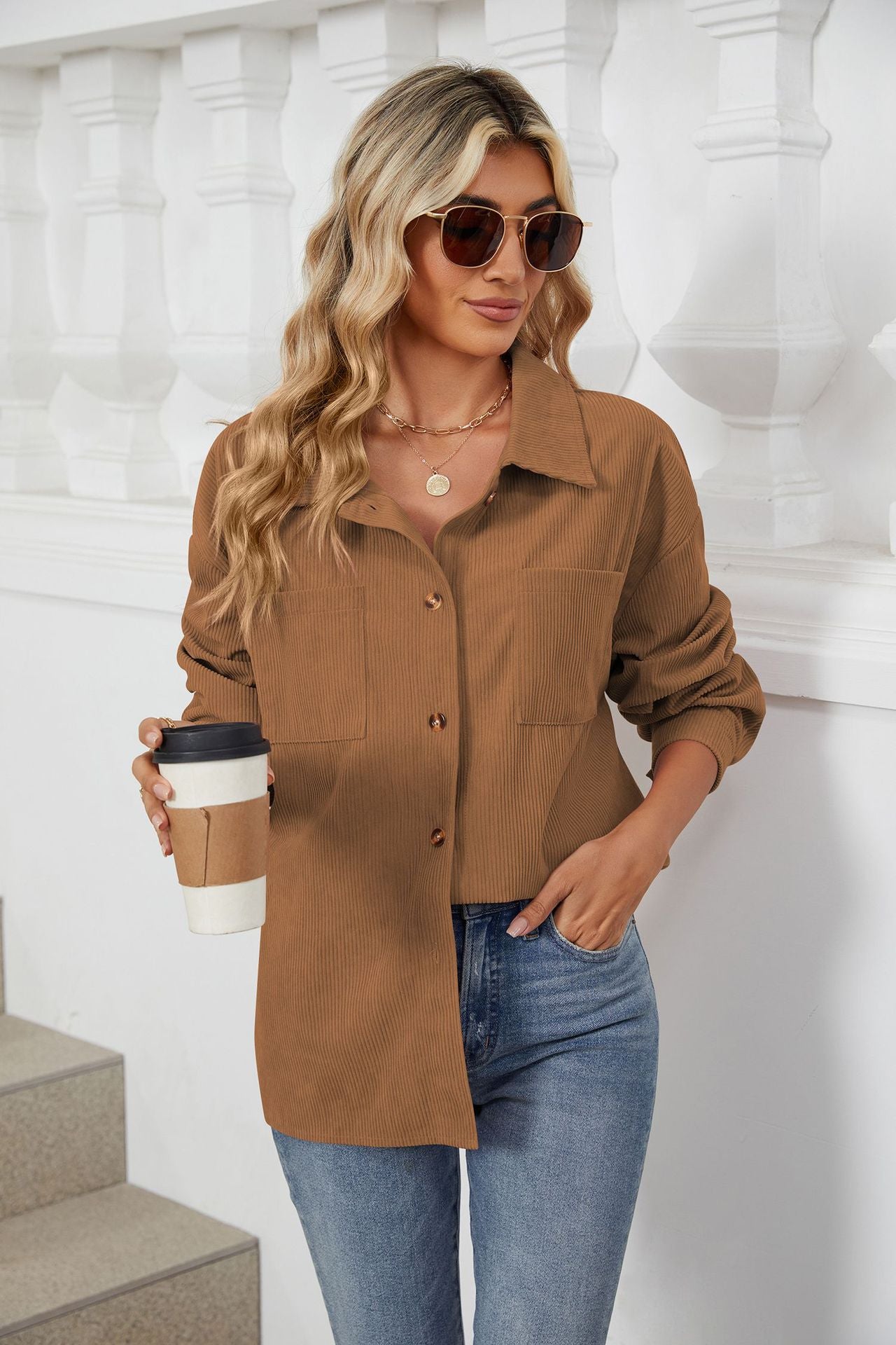 Brown Full Sleeves Buttondown Shirt