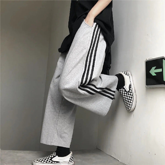 Gray Contrast Black Striped Jogger