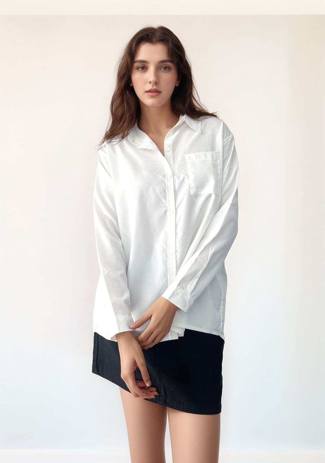 White Oversized Poplin Shirt