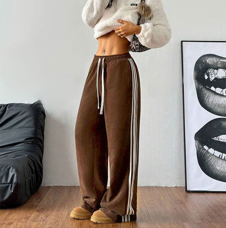 Brown Side Stripe Sweatpants