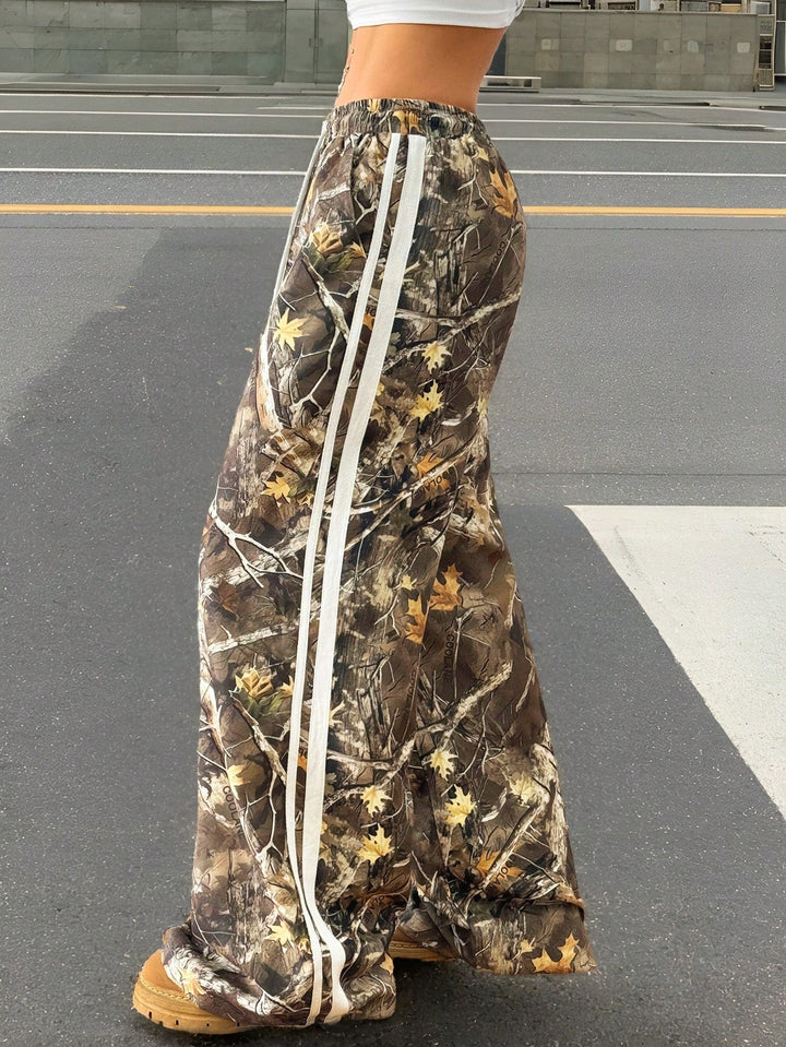 Brown Camoflauge Side Striped Sweatpants