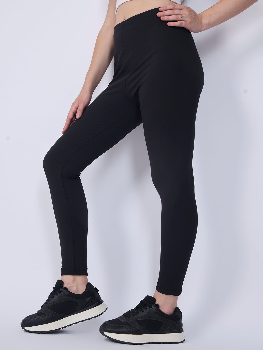 Black Basic Solid Leggings