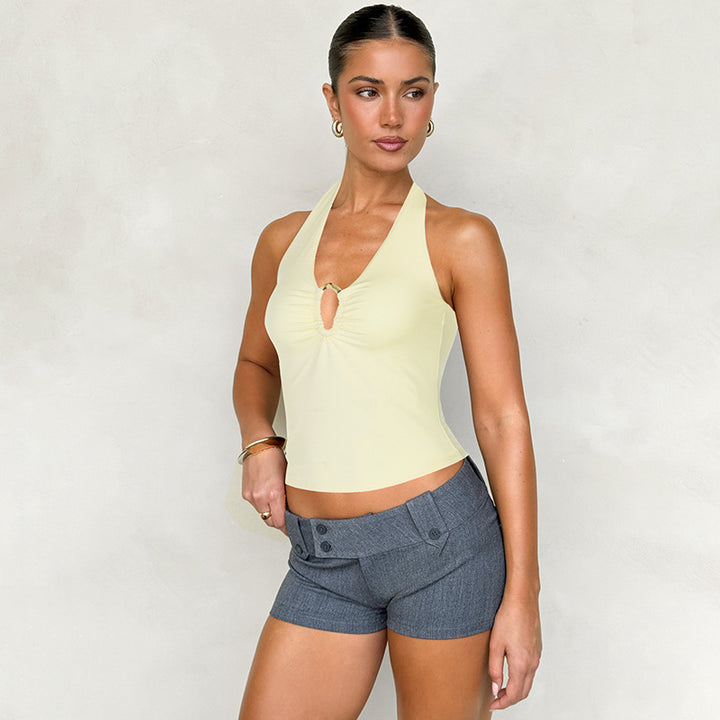 Yellow Halter Fitted Camisole