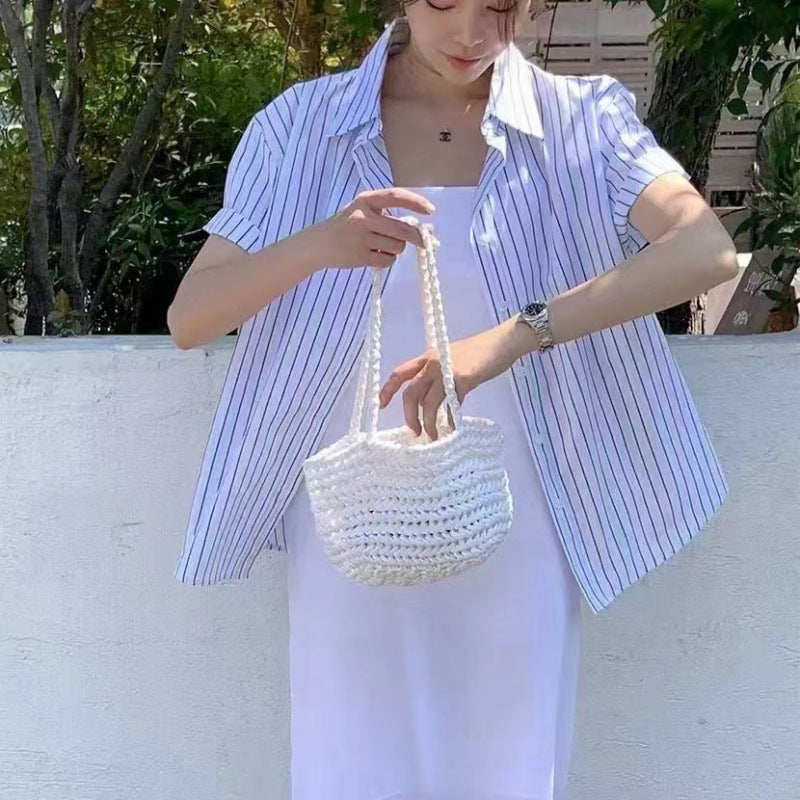 White Button Down Striper Shirt