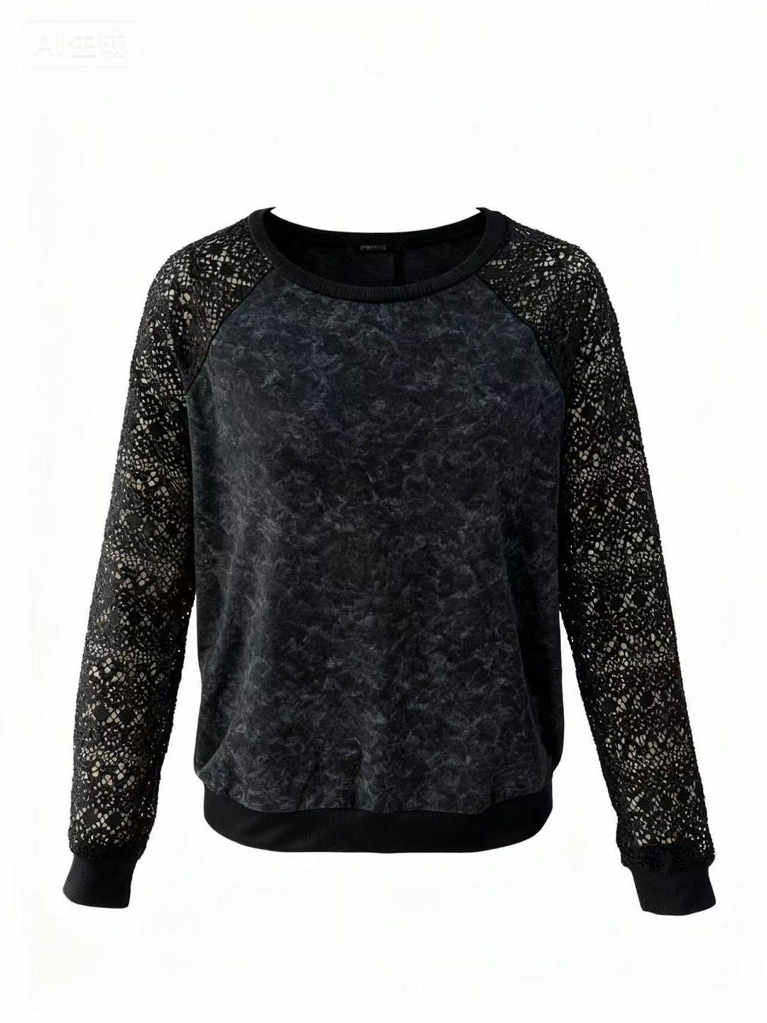 Black Full Sleeve Round Neck Top