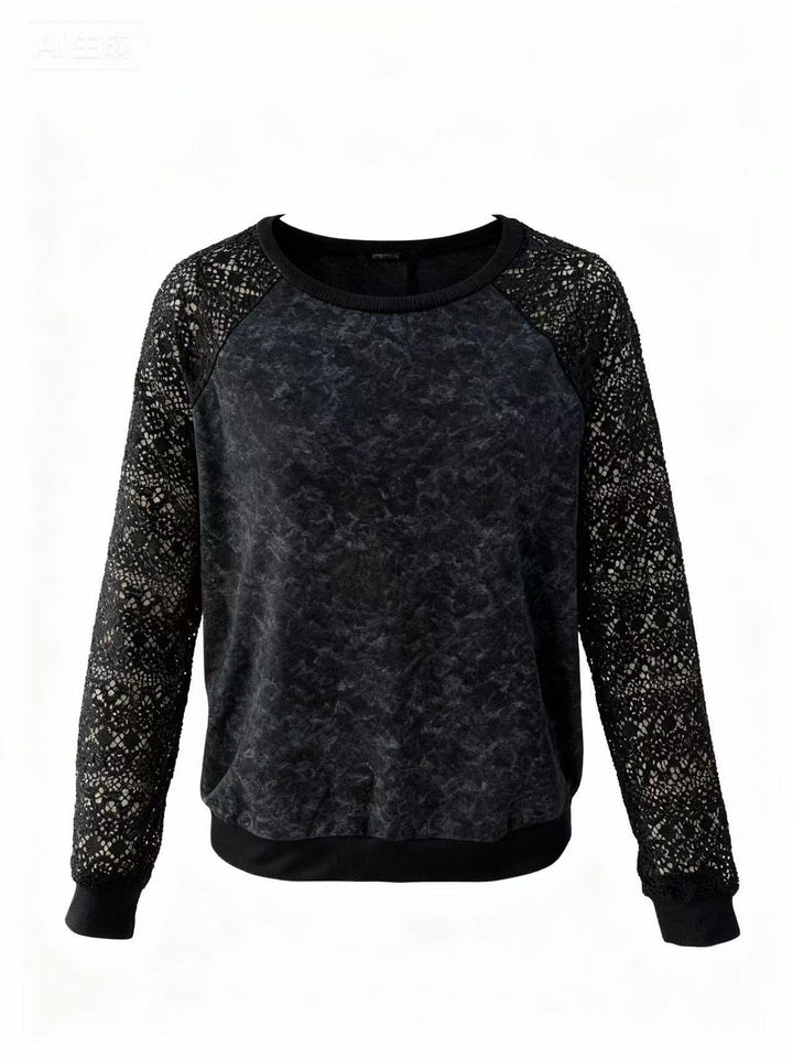 Black Full Sleeve Round Neck Top