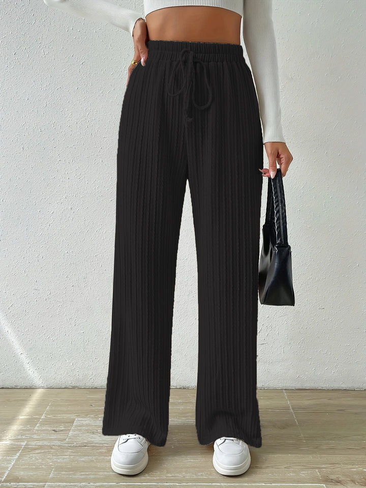 Black Regular Fit Drawstring Joggers
