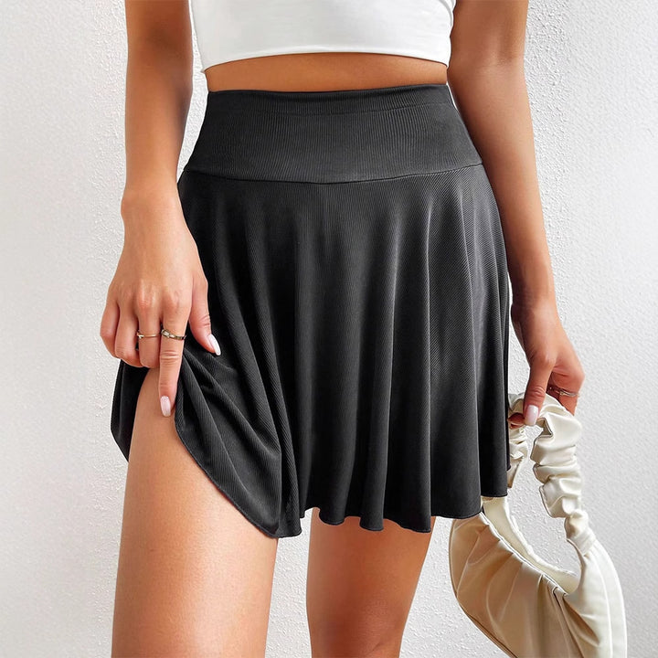 Black Pleated Skirt With Shorts
