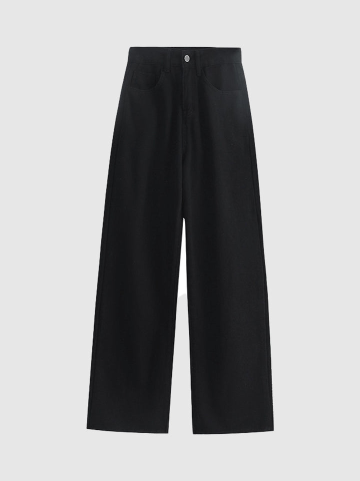Black Coloured Dark Basic Wide Leg Jeans